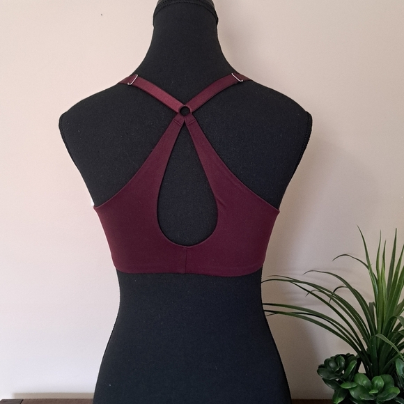 Aerie Sunnie Bralette Size Small Maroon Burgandy Sunnie Bustier Racer Back - Picture 4 of 10